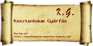 Kesztenbaum Gyárfás névjegykártya
